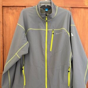 Eddie Bauer Men's Performance Jacket in Gray with Neon Yellow Highlights 2XL